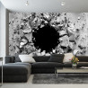Fototapeta Dziura W Betonowej Ścianie 3D