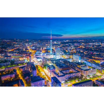 Fototapeta Berlin Z Lotu Ptaka Nocą