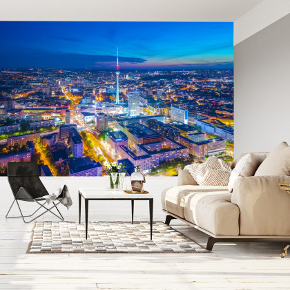 Fototapeta Berlin Z Lotu Ptaka Nocą