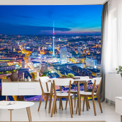 Fototapeta Berlin Z Lotu Ptaka Nocą