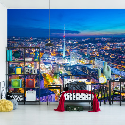 Fototapeta Berlin Z Lotu Ptaka Nocą
