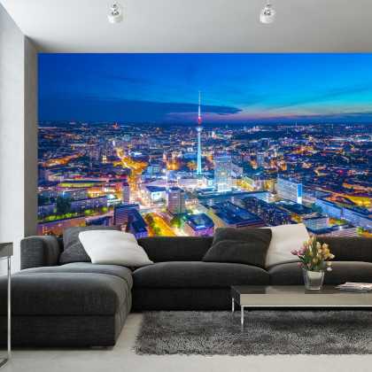Fototapeta Berlin Z Lotu Ptaka Nocą