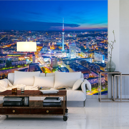 Fototapeta Berlin Z Lotu Ptaka Nocą