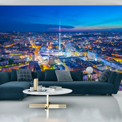 Fototapeta Berlin Z Lotu Ptaka Nocą