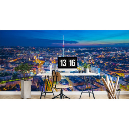 Fototapeta Berlin Z Lotu Ptaka Nocą