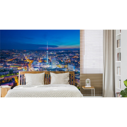 Fototapeta Berlin Z Lotu Ptaka Nocą