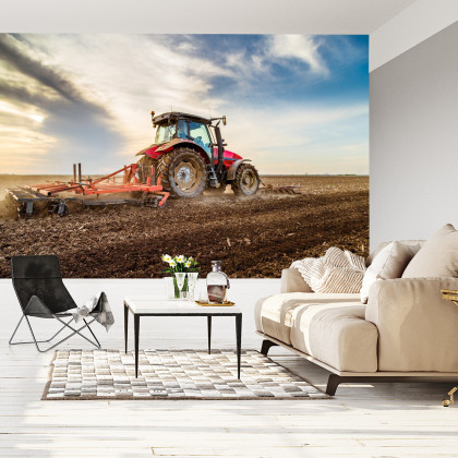 Fototapeta Traktor Pracujący Na Polu