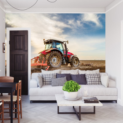 Fototapeta Traktor Pracujący Na Polu
