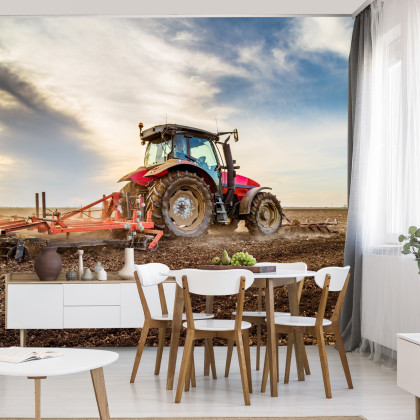 Fototapeta Traktor Pracujący Na Polu