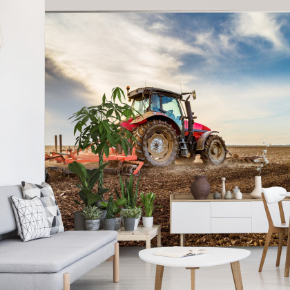 Fototapeta Traktor Pracujący Na Polu