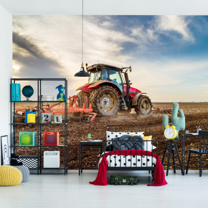 Fototapeta Traktor Pracujący Na Polu