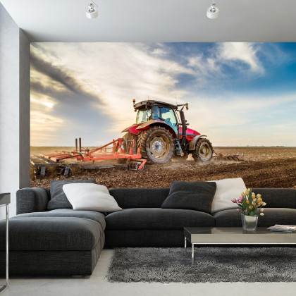 Fototapeta Traktor Pracujący Na Polu
