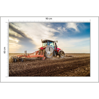 Fototapeta Traktor Pracujący Na Polu
