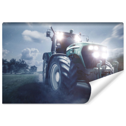 Fototapeta Pędzący Traktor Nocą