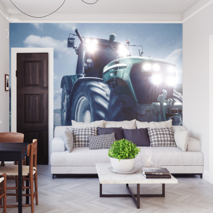 Fototapeta Pędzący Traktor Nocą