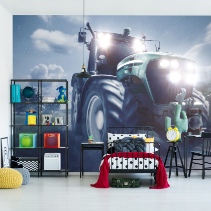 Fototapeta Pędzący Traktor Nocą