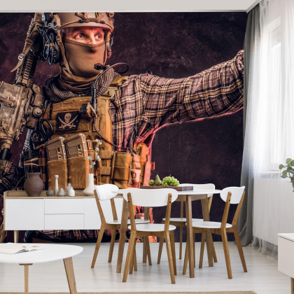 Fototapeta Żołnierz W Kamuflażu