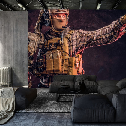 Fototapeta Żołnierz W Kamuflażu
