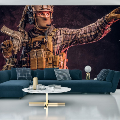 Fototapeta Żołnierz W Kamuflażu