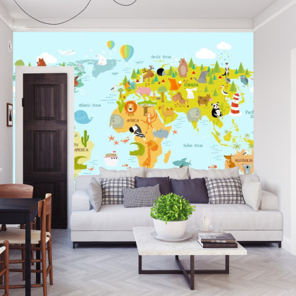Fototapeta Zwierzęta Z Mapy Świata