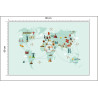 Fototapeta Mapa Świata Wielkie Zabytki