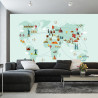 Fototapeta Mapa Świata Wielkie Zabytki