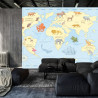 Fototapeta Klasyczna Mapa Świata Dla Dzieci