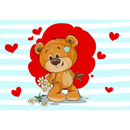 Fototapeta The Big Heart Bears: Bradley Ma Kwiaty