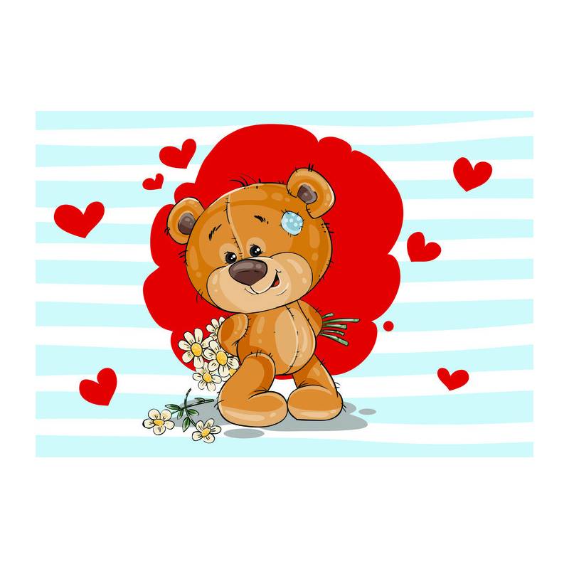Fototapeta The Big Heart Bears: Bradley Ma Kwiaty