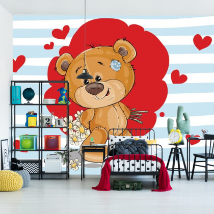Fototapeta The Big Heart Bears: Bradley Ma Kwiaty