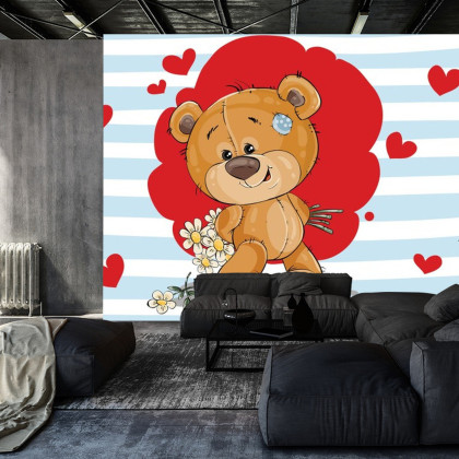 Fototapeta The Big Heart Bears: Bradley Ma Kwiaty