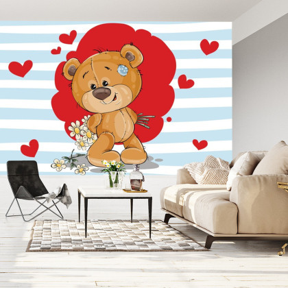 Fototapeta The Big Heart Bears: Bradley Ma Kwiaty