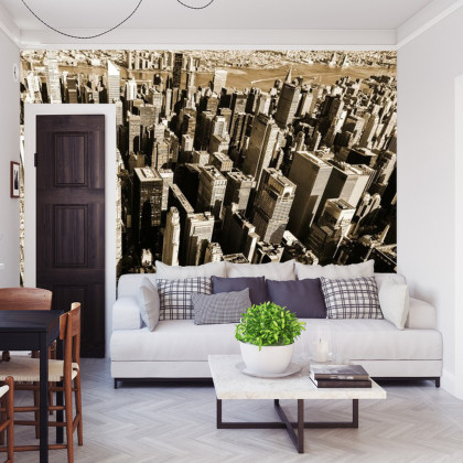 Fototapeta Las Wieżowców W Sepii