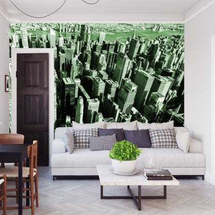 Fototapeta Las Wieżowców W Kolorze Zielonym