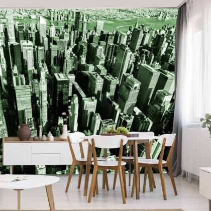 Fototapeta Las Wieżowców W Kolorze Zielonym