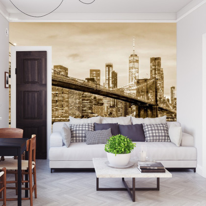 Fototapeta Brooklyn Bridge Nyc W Sepii