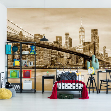 Fototapeta Brooklyn Bridge Nyc W Sepii