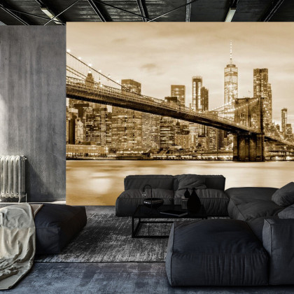 Fototapeta Brooklyn Bridge Nyc W Sepii