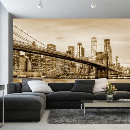 Fototapeta Brooklyn Bridge Nyc W Sepii