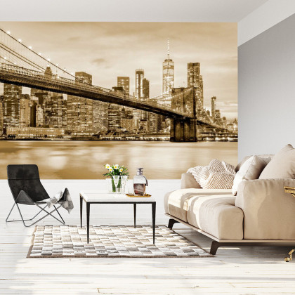 Fototapeta Brooklyn Bridge Nyc W Sepii