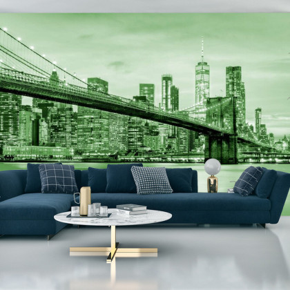 Fototapeta Brooklyn Bridge Nyc W Kolorze Zielonym
