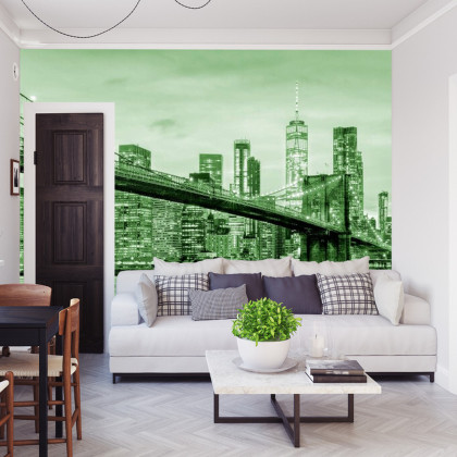 Fototapeta Brooklyn Bridge Nyc W Kolorze Zielonym