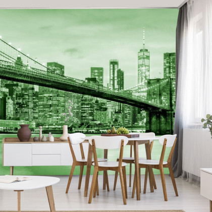 Fototapeta Brooklyn Bridge Nyc W Kolorze Zielonym
