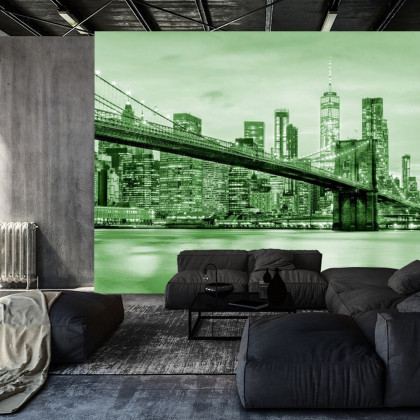 Fototapeta Brooklyn Bridge Nyc W Kolorze Zielonym