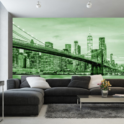 Fototapeta Brooklyn Bridge Nyc W Kolorze Zielonym