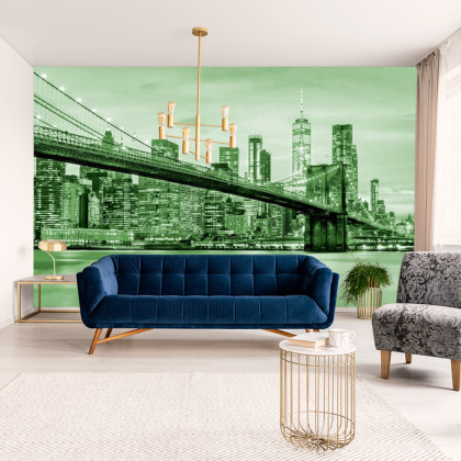 Fototapeta Brooklyn Bridge Nyc W Kolorze Zielonym