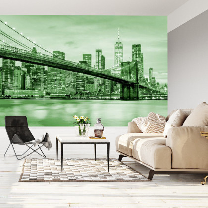 Fototapeta Brooklyn Bridge Nyc W Kolorze Zielonym