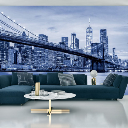 Fototapeta Most Brookliński Nyc W Kolorze Niebieskim