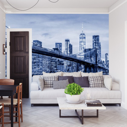 Fototapeta Most Brookliński Nyc W Kolorze Niebieskim