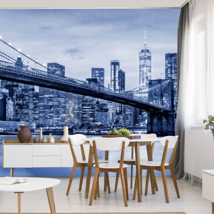 Fototapeta Most Brookliński Nyc W Kolorze Niebieskim